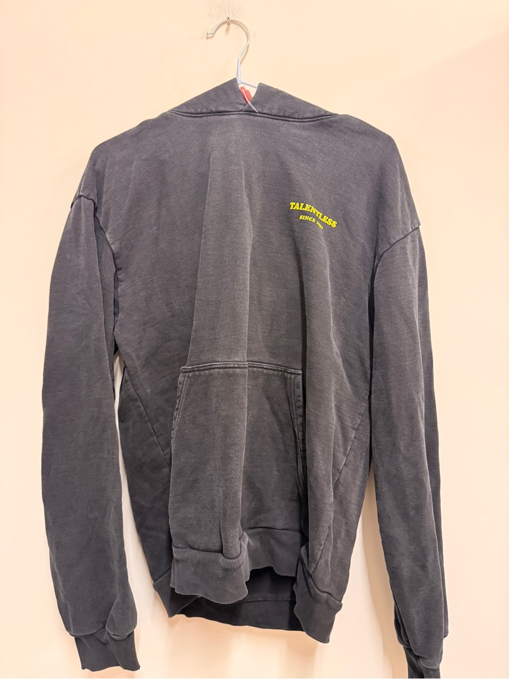TALENTLESS Black Hoodie with Yellow Logo